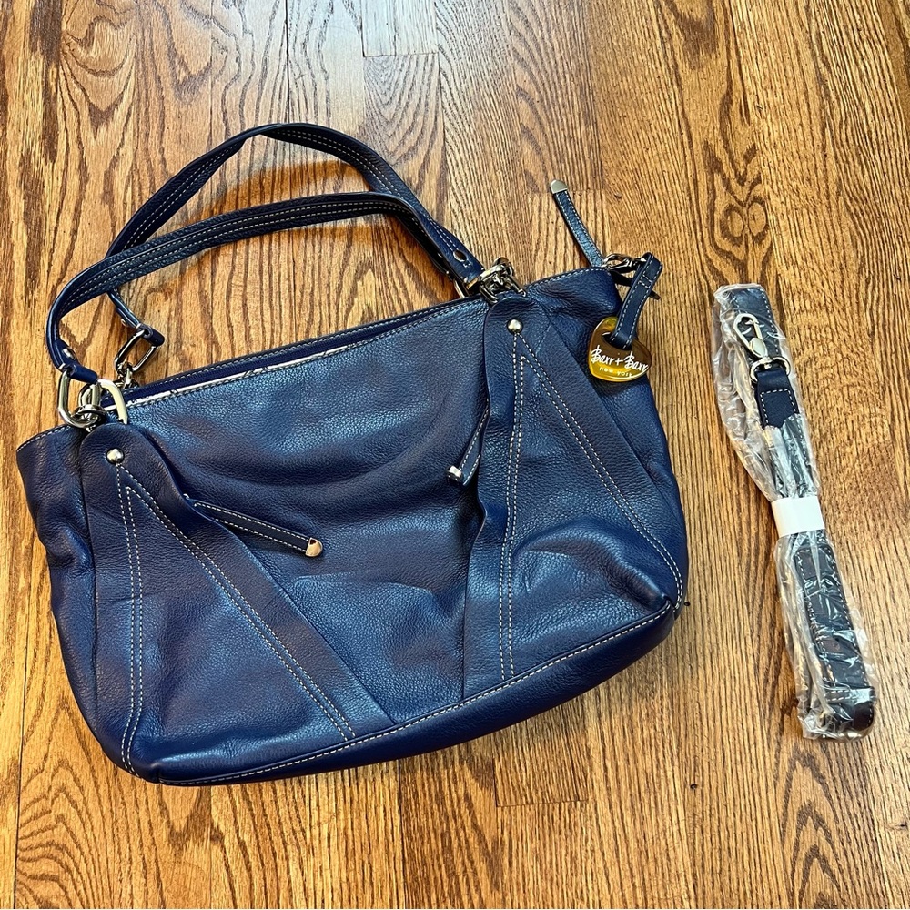 NWT Barr & Barr Navy Blue Genuine Leather Women's Handbag